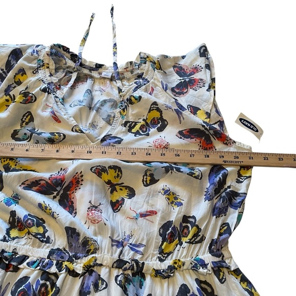 Old Navy Butterfly Print Dress-Size Large-NWT-V Neck - Picture 9 of 12